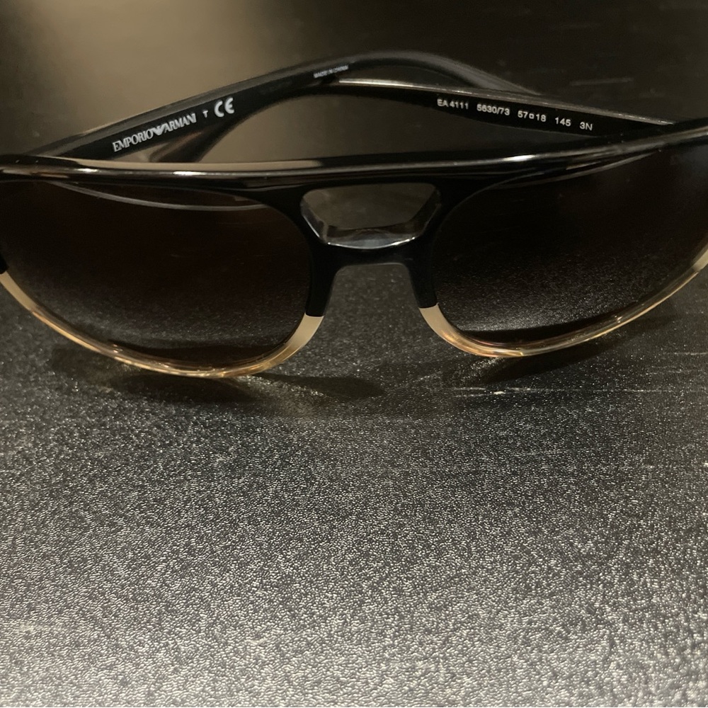 Emporio Armani Black and Tan Sunglasses